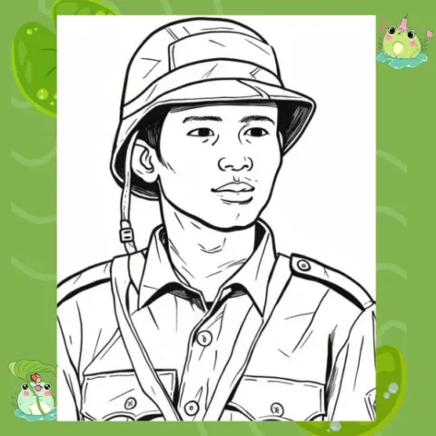 hình ảnh tô màu về chú bộ đội