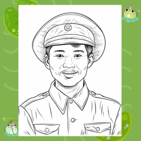 hình ảnh tô màu về chú bộ đội