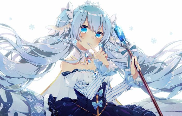Tranh vẽ anime công chúa tóc xanh xinh đẹp