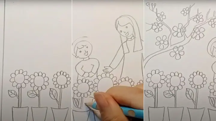 2.2 Cách vẽ tranh ngày tết