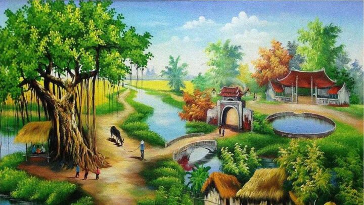 Vẽ tranh quê hương hữu tình với con đường đất