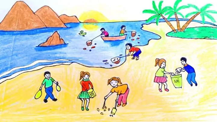 4.2 Ý tưởng vẽ tranh thông điệp vẽ tranh bảo vệ nguồn nước, biển cả