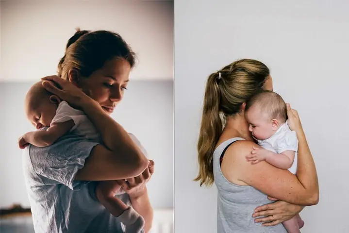 Bế bé khi ngực chạm ngực Bế bé khi ngực chạm ngực