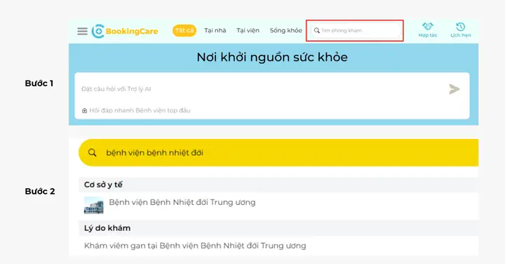 Hướng dẫn đặt lịch khám tại Bệnh viện Nhiệt đới Trung ương qua BookingCare