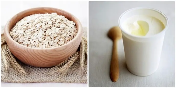 1Bột yến mạch cùng sữa chua