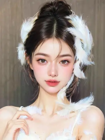 Kiểu tóc búi dự tiệc đính lông vũ trẻ trung