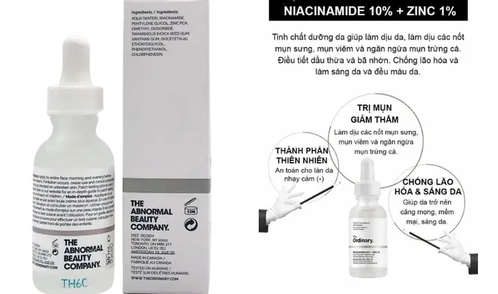 2.1 Bảng thành phần serum The Ordinary Niacinamide 10% + Zinc 1%