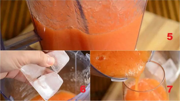 Bước 2: Xay sinh tố đu đủ