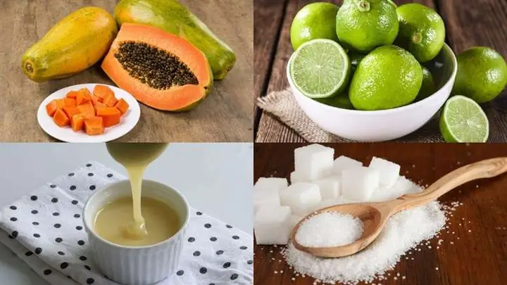 1. Nguyên liệu làm sinh tố đu đủ
