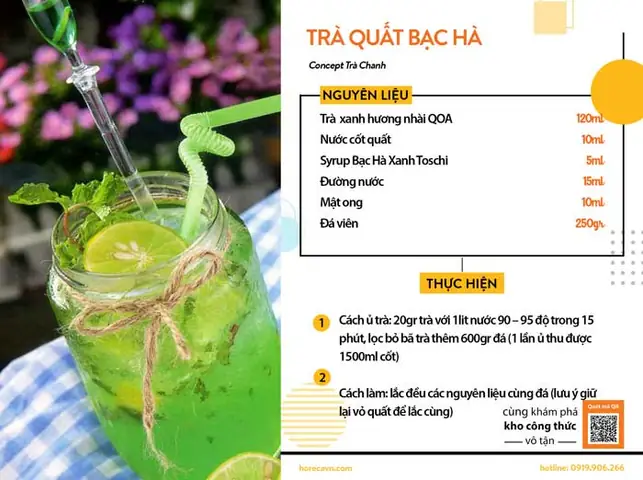 Công thức Trà Quất Bạc Hà