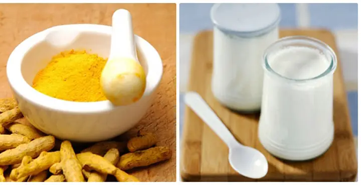 1Tẩy ria mép dịu nhẹ với sữa chua và nghệ