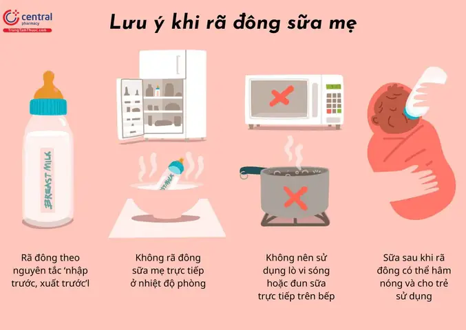 10Lưu ý khi rã đông sữa mẹ