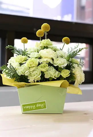 Cách cắm hoa cẩm chướng để bàn hộp giấy
