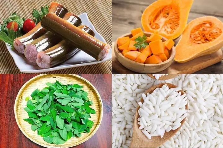 2.1. Cháo bí đỏ nấu với lươn và rau ngót