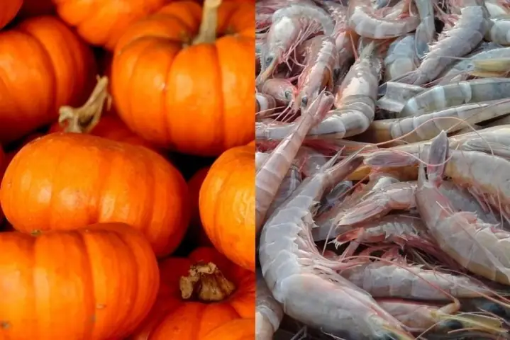 Cháo tôm hạt sen với bí đỏ