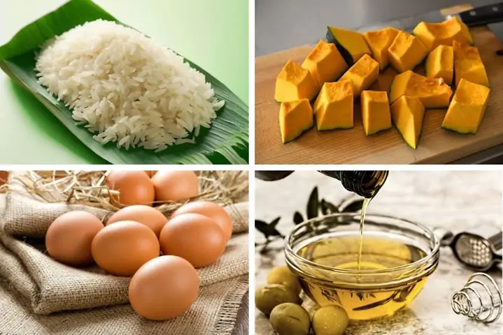 2.1. Cháo bí đỏ trứng gà cho bé