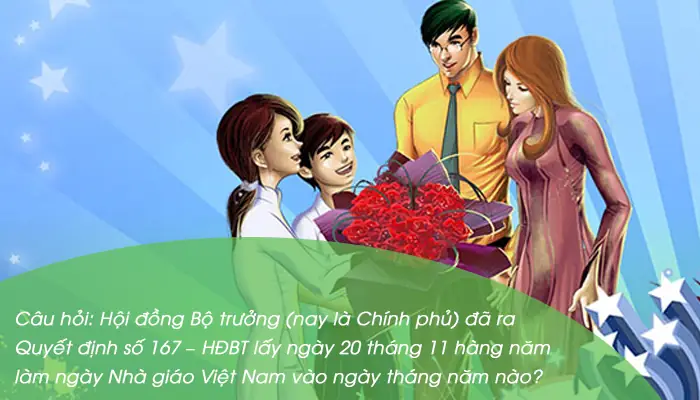 I. Câu hỏi chủ đề 20/11 hay, có đáp án