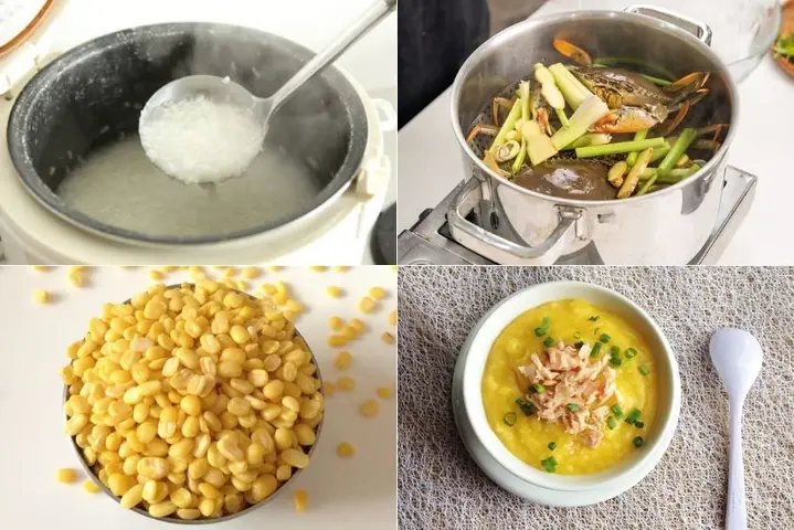 3.7. Cách nấu cháo cua biển với đậu xanh cho bé