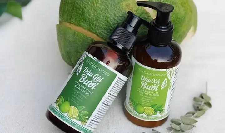 2.3 Dầu gội bưởi Milaganics ngừa rụng tóc, kích thích mọc tóc chai 280ml