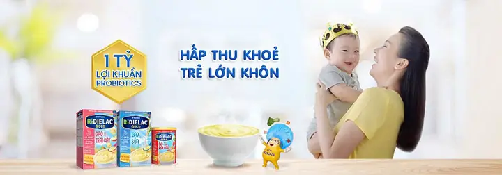 Bá»t Än Dáº·m cho bÃ© Ridielac Gold Gáº¡o Sá»¯a, 200g