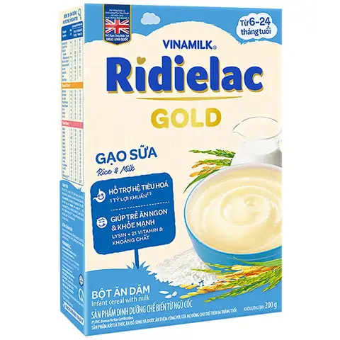 Bá»t Än Dáº·m cho bÃ© Ridielac Gold Gáº¡o Sá»¯a, 200g