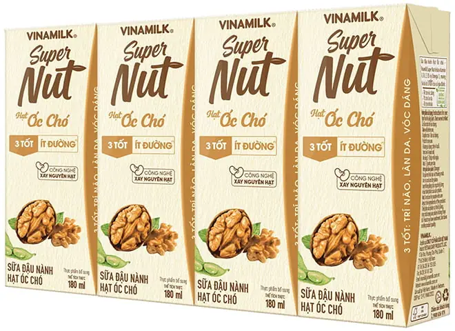 sá»¯a Äáº­u nÃ nh, háº¡t Ã³c chÃ³ vinamilk, há»p 180ml