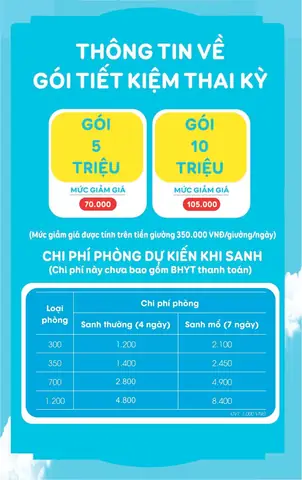 GÓI TIẾT KIỆM THAI KỲ - SANH NHƯ NGHỈ DƯỠNG, CHI PHÍ KHÔNG LO