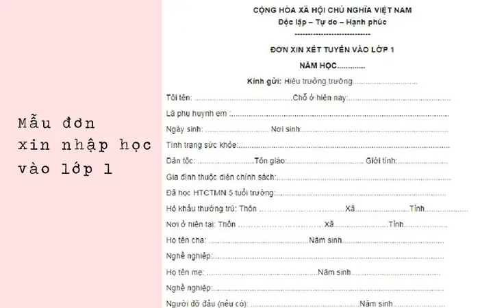 2Thủ tục nhập học lớp 1 năm 2021-2022