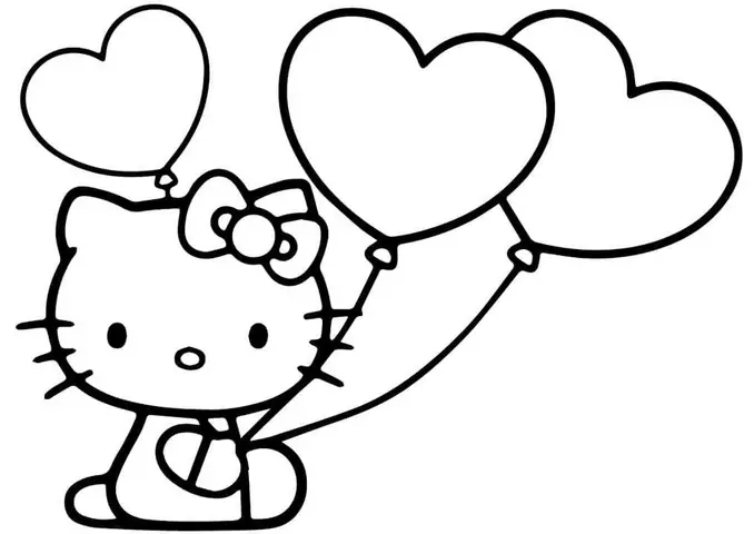 1Tranh tô màu Hello Kitty dễ thương