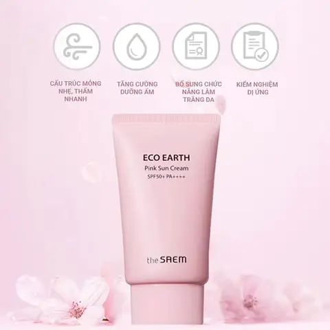 Công dụng Kem Chống Nắng Da Nhạy CảmThe Saem Eco Earth Power Pink Sun Cream