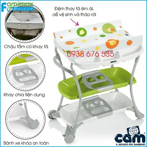 Kệ tắm cho bé có bàn thay tã Cam Nuvola C610008