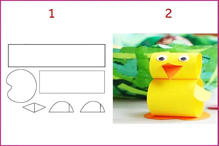 1. Làm con gà từ giấy