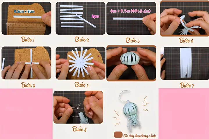 2. Làm chú sứa bằng giấy xinh xắn