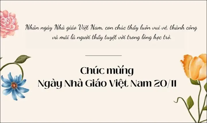 Lời chúc 20/11 ý nghĩa cho thầy cấp 1