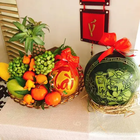 mâm ngũ quả ngày tết đơn giản