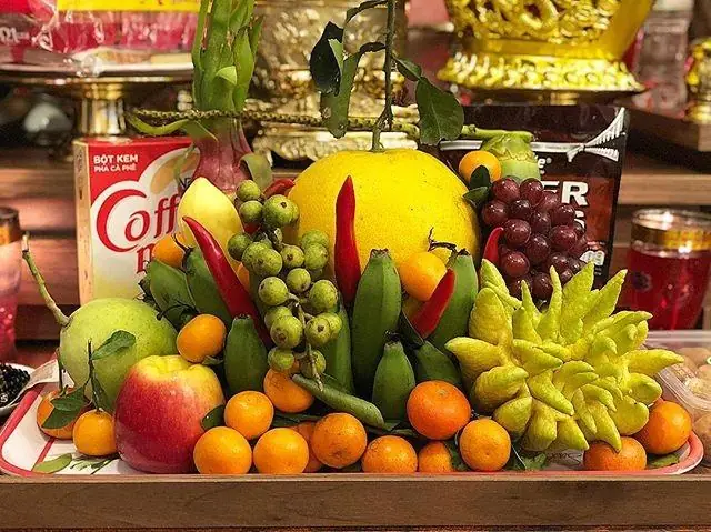 mâm ngũ quả ngày tết đơn giản
