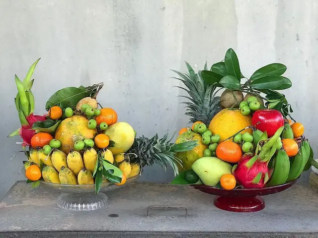 mâm ngũ quả ngày tết đơn giản