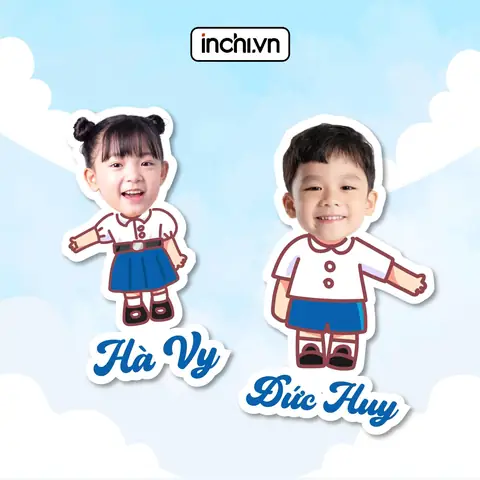 Sticker in mặt cả lớp