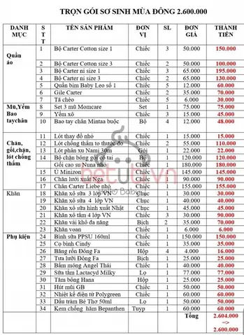 set đồ sơ sinh bé trai