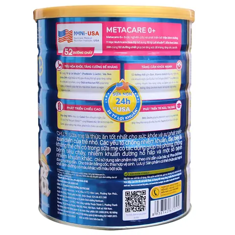 Sữa Meta Care 0 cải tiến mới bổ sung 10 tỷ lợi khuẩn, sữa non 24h từ Mỹ giúp trẻ tăng đề kháng, tăng cân, cao lớn.