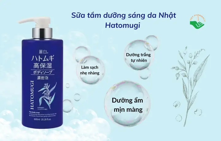 1. Sữa tắm dưỡng sáng da Nhật – Hatomugi