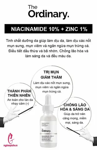 Công dụng của Tinh chất The Ordinary Niacinamide 10% + ZinC 1% Serum