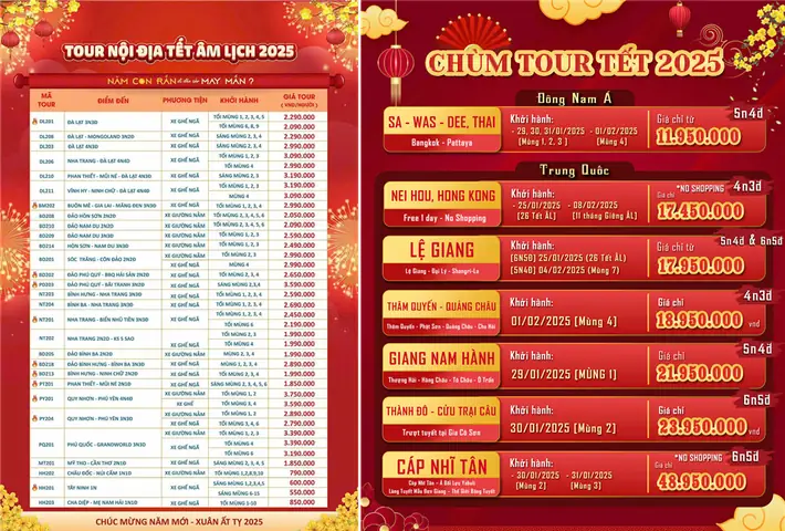 Chùm tour tết vivu khám phá xuân với giá cực ưu đãi