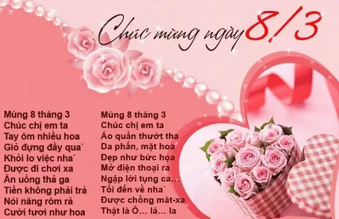Thơ chúc 8/3 cho bà xã hay, hài hước