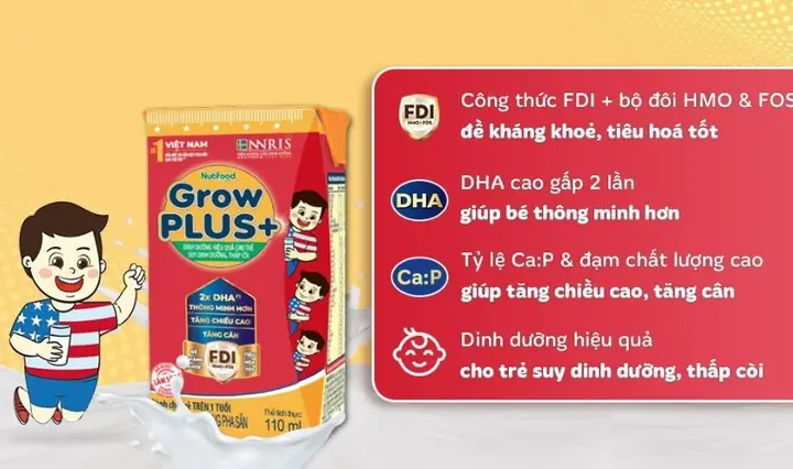 3.1.Sữa pha sẵn Nutifood GrowPLUS+ đỏ