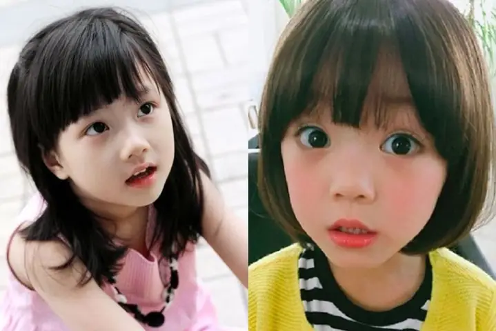 Tóc búp bê cho bé gái có khuôn mặt trái xoan