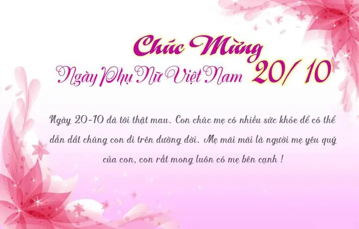 Thiệp chúc mừng 20/10 tặng mẹ và bà