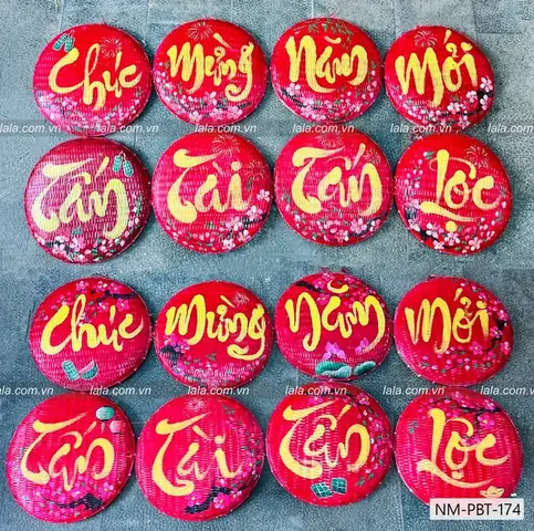 Combo 8 mẹt đỏ câu chúc thư pháp Chúc mừng năm mới - Tấn tài tấn lộc