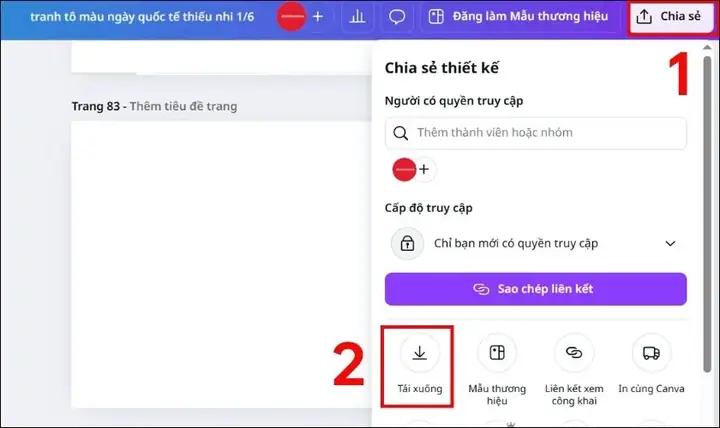 Cách thiết kế tranh tô màu ngày Quốc tế Thiếu nhi 1/6 bằng Canva
