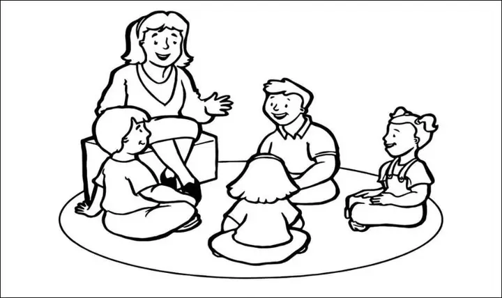 Tranh tô màu ngày Quốc tế Thiếu nhi 1/6 về thầy cô